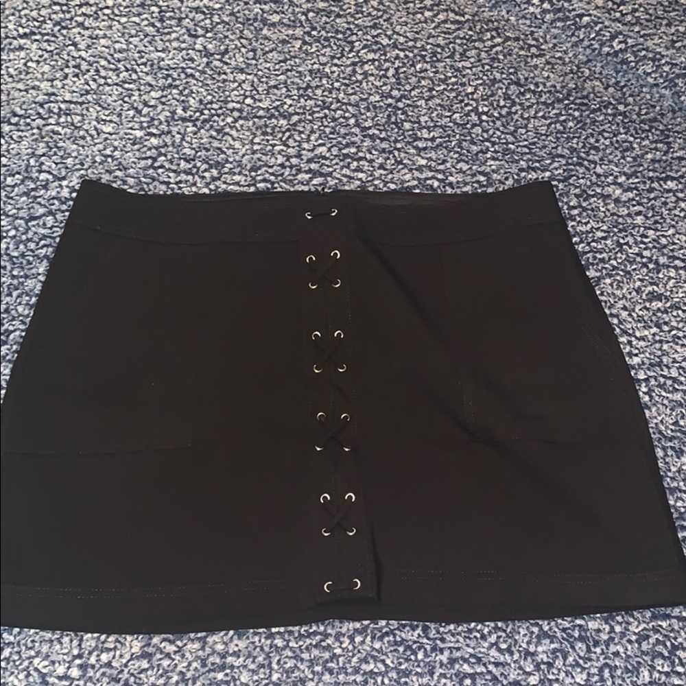 Express Black Zip Up Skirt